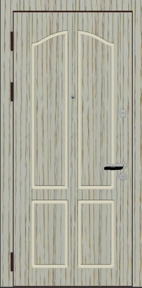 Надежная входная дверь с отделкой Шпон  P4 дуб бежевый с золотой патиной